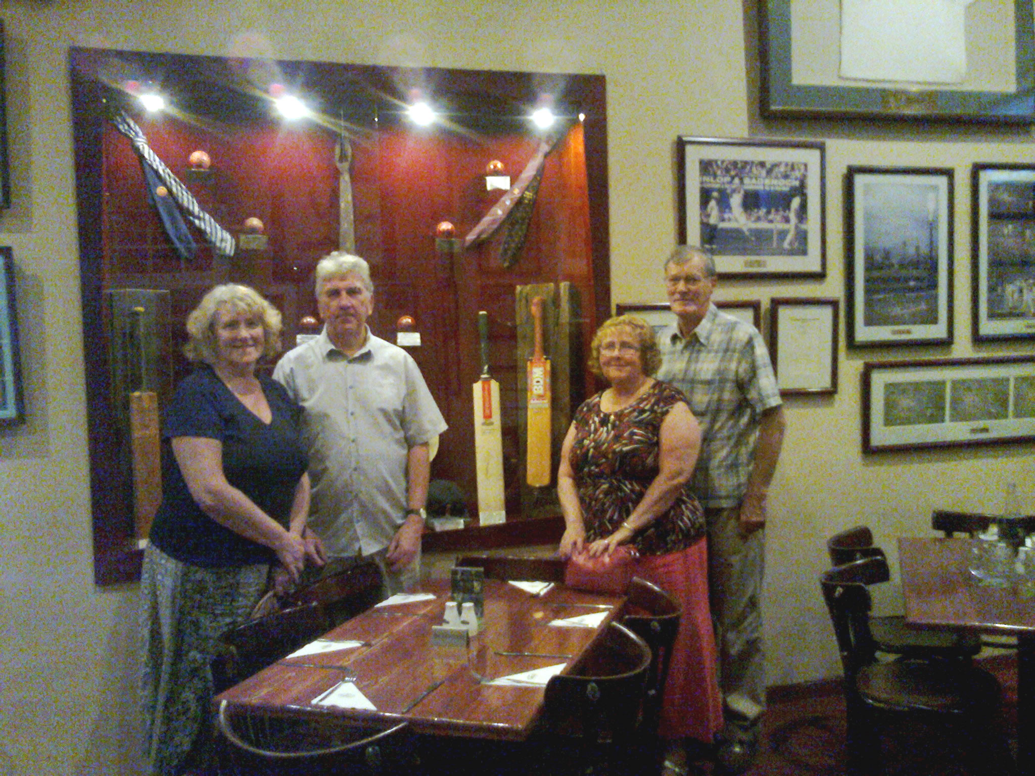 Pat & Garry and Monica and John Kirby at the Cricket Club - a specail restaurent for Criket Fans