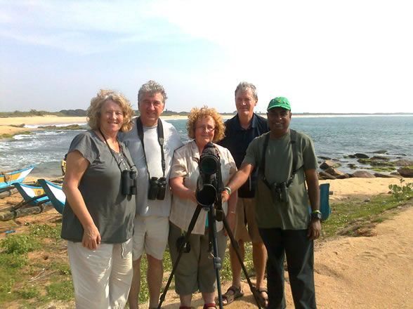 Pat & Garry and Monica and John Kirby in Bundala Wetland (Beach)